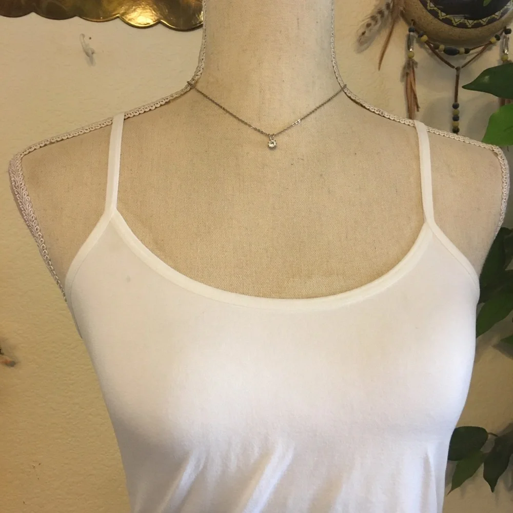 Vintage clear rhinestone pendant on silver chain
